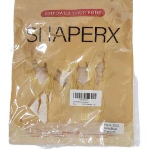 SHAPERX Bodysuit Women 5215 Tummy Control Shapewear Beigie Size L/XL